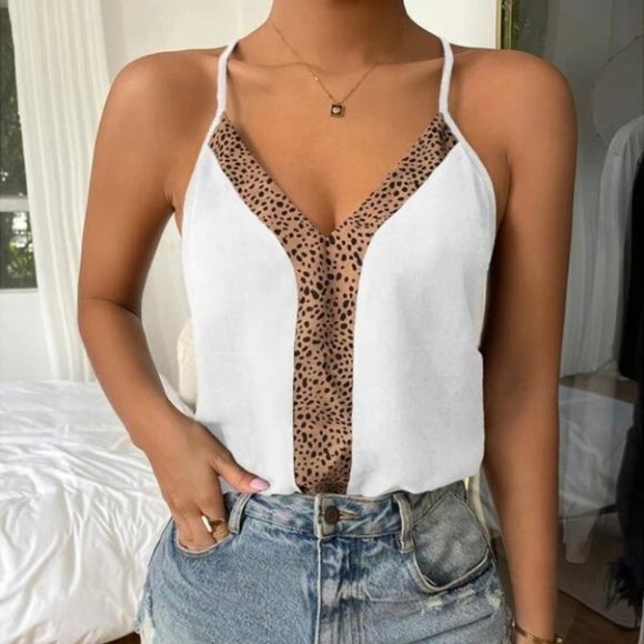 Leopard Print Cami Top - white - Picture 4 of 6